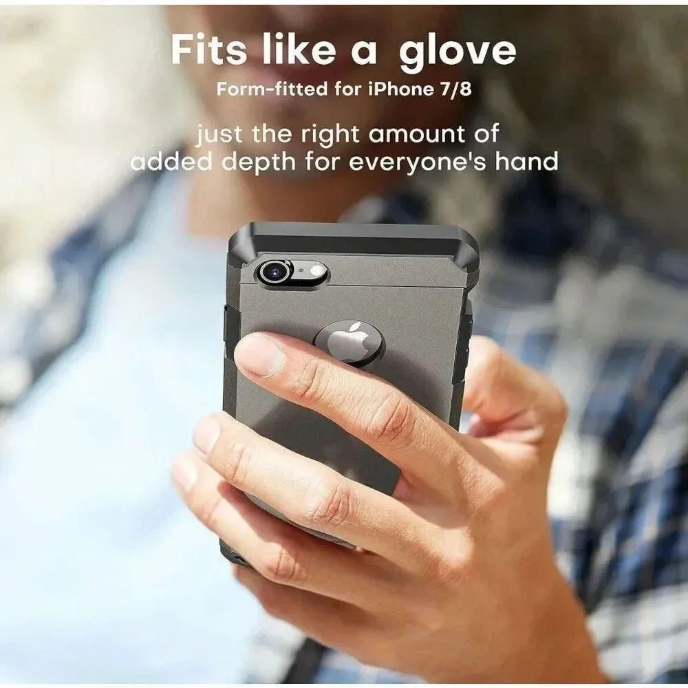 iPhone 7/8 Case Impact Strong Gun Metal Color Slim‎ Protection Retro Heavy Duty